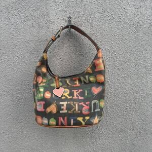 Vintage Dooney & Bourke Rainbow Monogram Mini Bag | Heart Charm